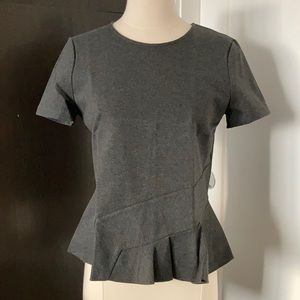 NWT J. Crew dark charcoal top blouse peplum sizeXS